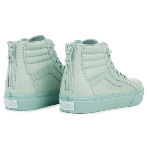 NWT Vans KS8-Hi Zip (Mono) sparkly TEAL / TURQUOISE / MINT VANS GIRL OR BOY - Picture 6 of 12